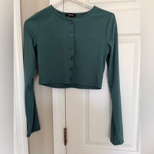 publik cropped button down shirt